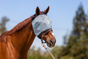 SQUIRREL  Mesh Fly Mask W/ Binding/ 2 Closure Stretch Top Panel