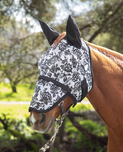 Dandy Papercut Floral  Fly Mask with Ears and Detachable Nose