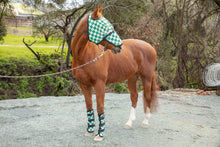 Racer Green Check Fly Mask with Detachable Nose